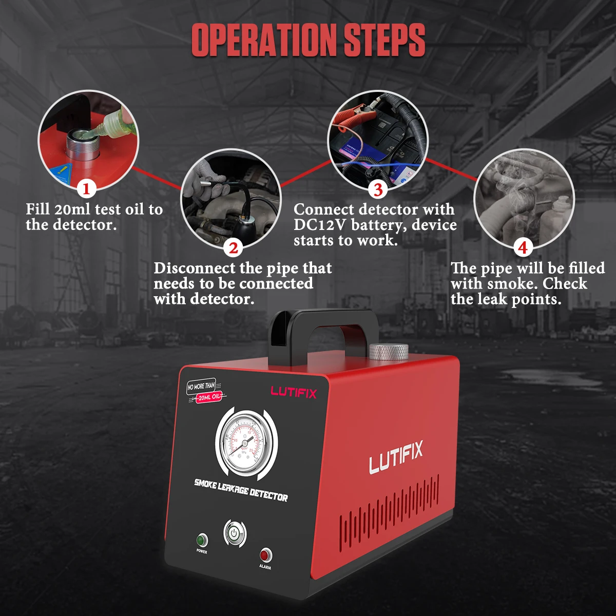 Автомобильный детектор дыма LUTIFIX генератор выхлопная система для курительных