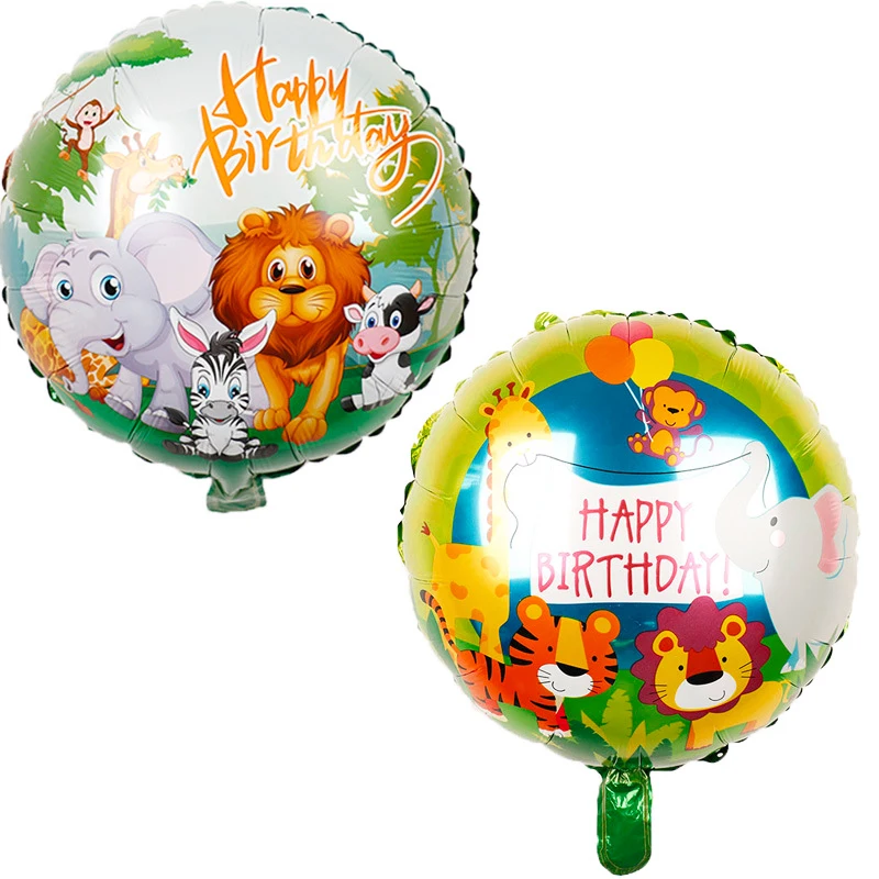 

Cartoon Jungle Animal Theme Balloons Tiger Lion Aluminum Foil Balloons kids Favor toys Birthday Party Decorations Baby Shower