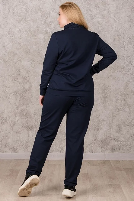 Women's tracksuit 48-62 Milano jacket with a zipper long sleeve straight trousers on an elastic band pockets | Женская одежда