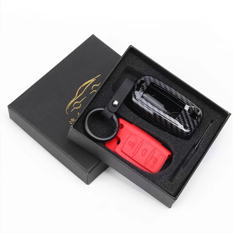 

Carbon Fiber Silica Gel Car Key Cover Case Shell For VW Golf Bora Jetta POLO GOLF Passat Skoda Octavia A5 Fabia SEAT Ibiza Leon