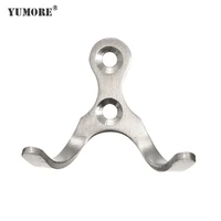 yumore 10pcslot stainless steel double wall mounted hooks door hook towel clothes key holder home bathroom robe hooks hanger