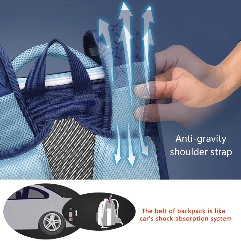 SUN EIGHT PU Leather School Bags Anti-gravity Straps Backpack For Kid Orthopedic Schoolbag Mochila Infantil