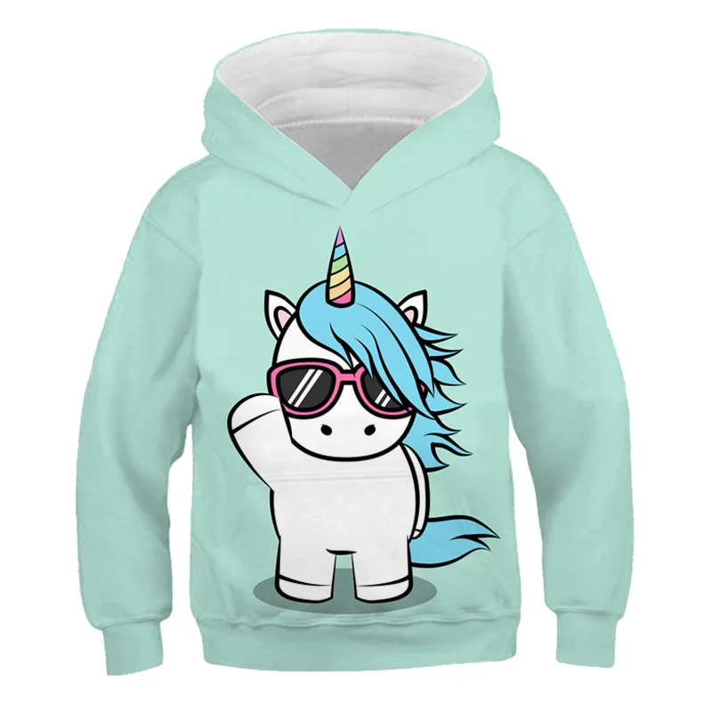 

Hot Sale 3D Animal unicorn Girls Sweatshirts Young Child Funny Kid Clothes Autumn Baby Girl's Clothing Boy Long Sleeve Tops 2021