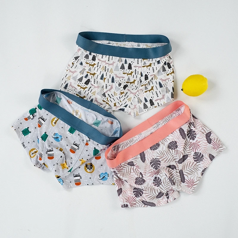 3pcs Men's panties Ice silk underwear boxer shorts no trace fashion personality printing ultra-thin breathable underpants sale