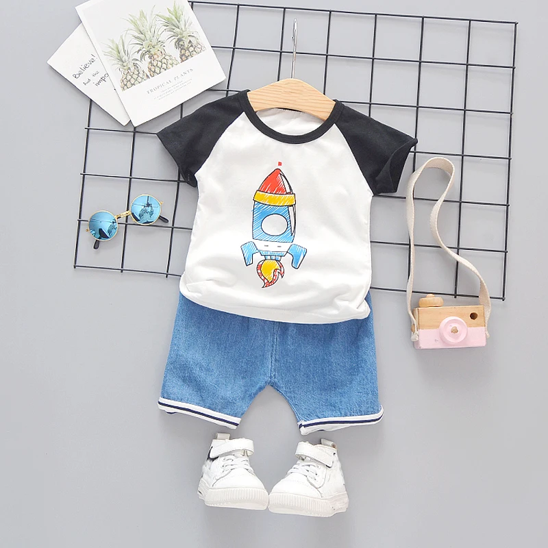 Boy Summer Clothes for Baby Cartoon Set New Cute Short Sleeve T Shirt Suit Children Clothing Boys Outfit Avatar Printing |