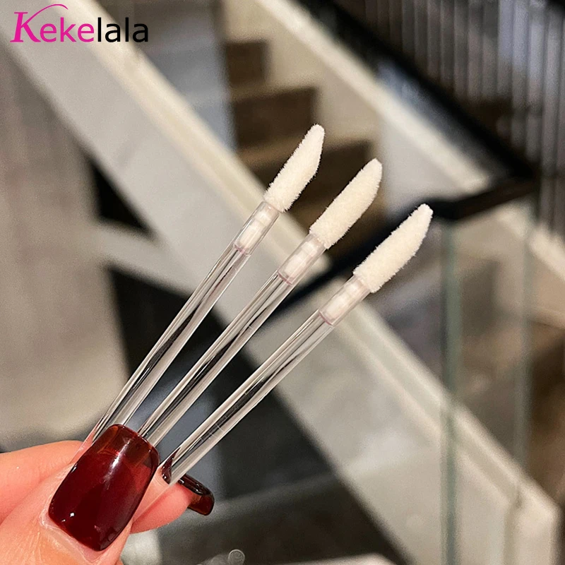 Прозрачная микро помада Kekelala 50 шт. портативный Блестящий Кристалл кисть для губ