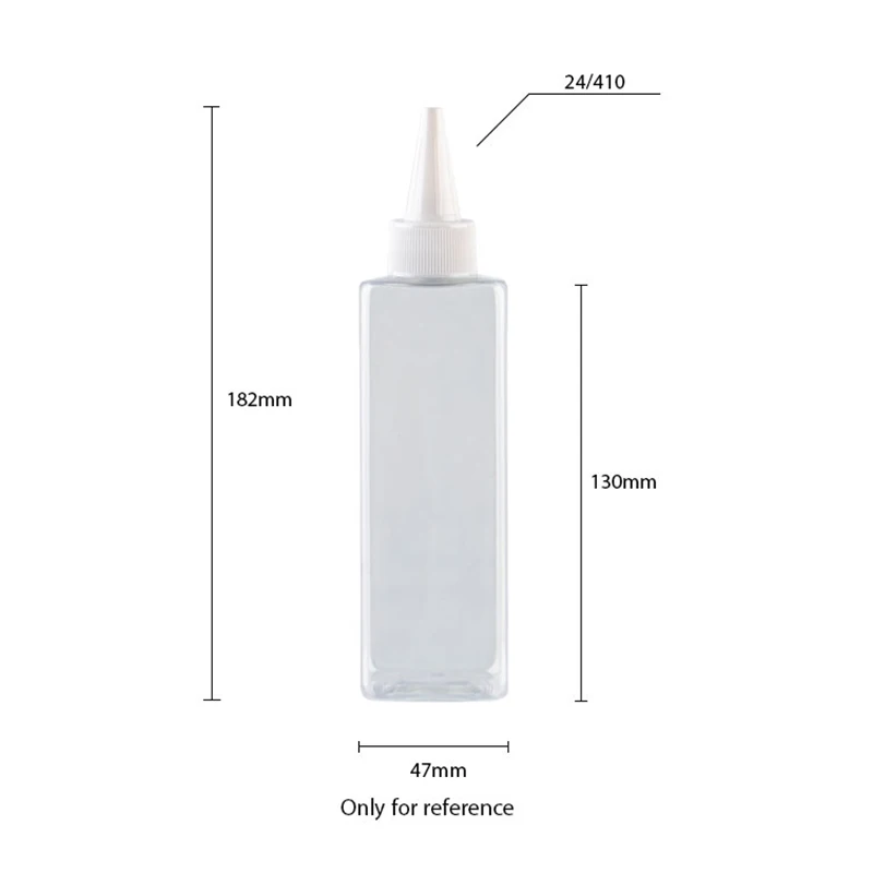 250 мл 25 шт квадратный пластиковый контейнер для косметики с винтовой крышкой