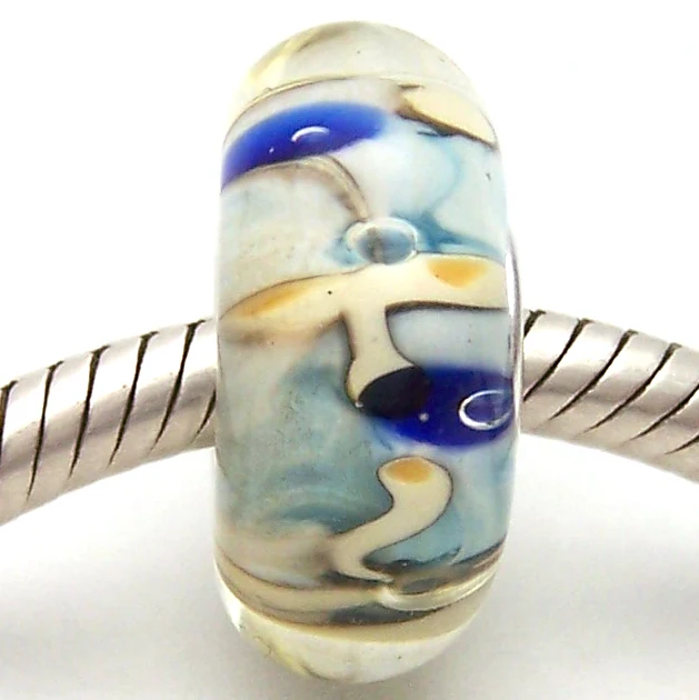 

PJG1531 100% S925 Sterling Silver Beads Murano Glass beads Fit European Charms Bracelet charms diy jewelry Lampwork GlassBeads