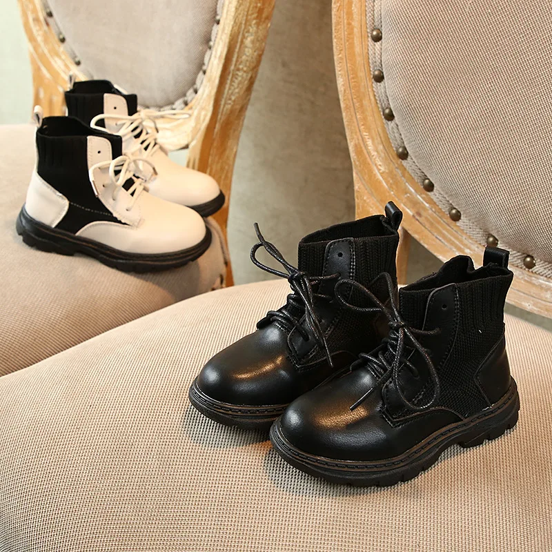 Новые осенние детские ботинки Martin Детские ботильоны Кожаная обувь для маленьких