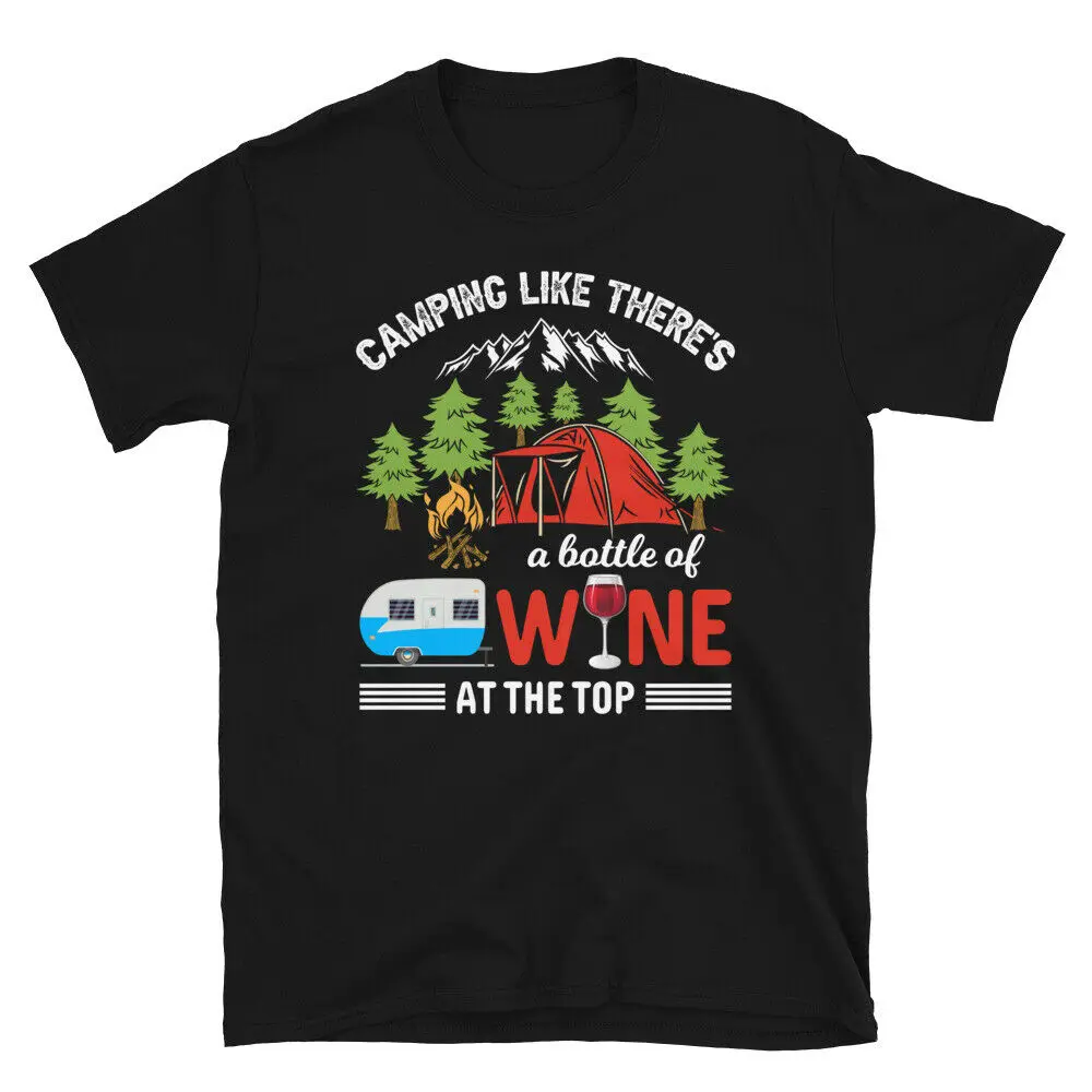 

A Bottle of Wine Vintage Design Camping Novelty T-Shirt Men's T-shirt