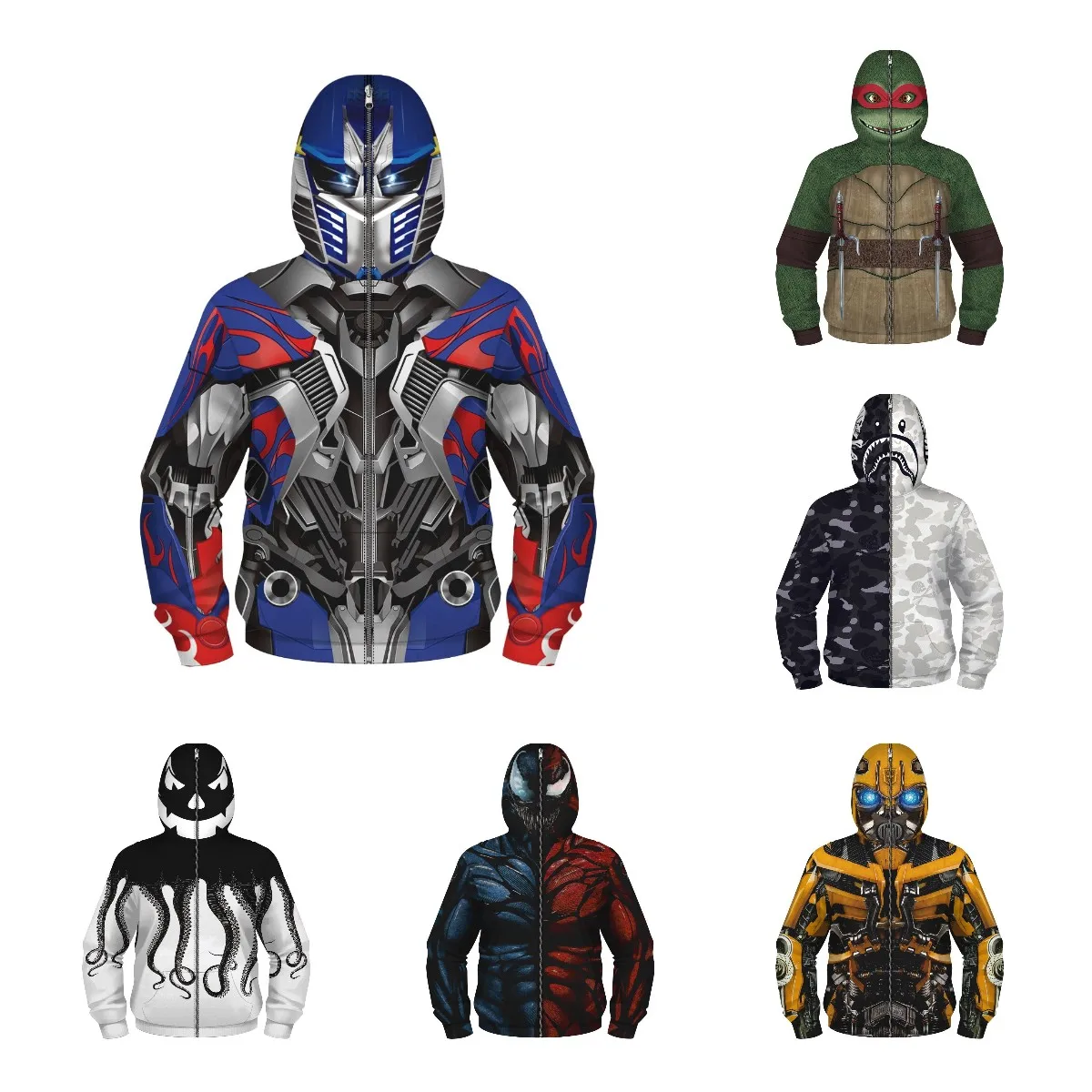 

Толстовка с капюшоном и длинным рукавом, на молнии, с капюшоном