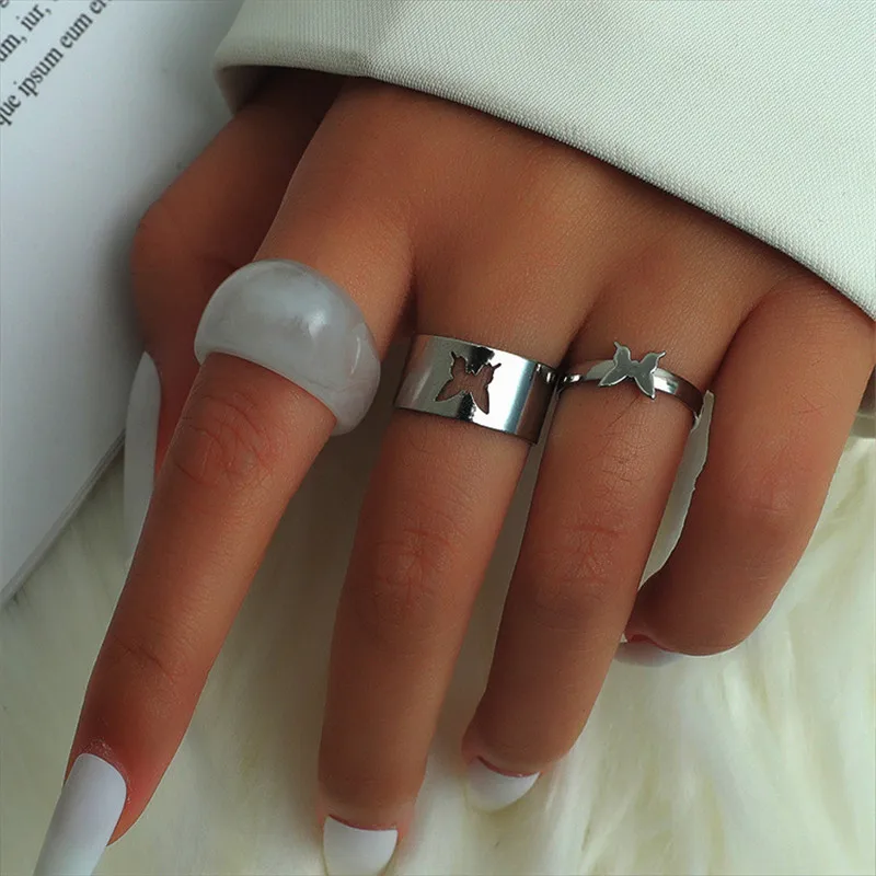 3/8 шт./комплект женские открытые кольца в виде бабочки | Украшения и аксессуары