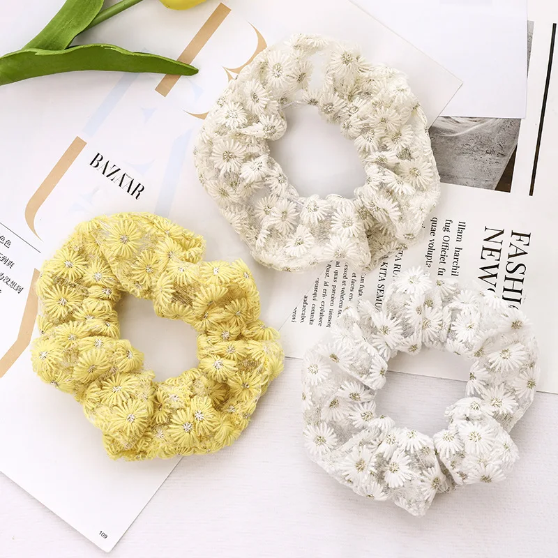 Женские кружевные резинки для волос резинка хвоста девочек эластичная с