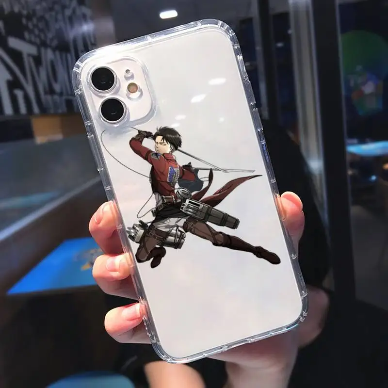 

attack on titan Phone Case Transparent for Clear iPhone 11 12 8 7 6 6S Plus X 5S SE 2020 XR mini pro XS MAX
