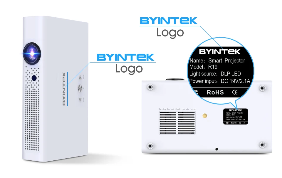 BYINTEK бренд UFO R19 300 дюймов 3D Смарт Android wifi видео светодиодный портативный мини проектор HD DLP для Full HD 1080P HDMI 4K Iphone 11