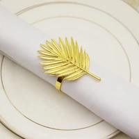 10pcslot new golden loose tail leaf napkin ring western restaurant napkin button wedding party mouth cloth table decoration