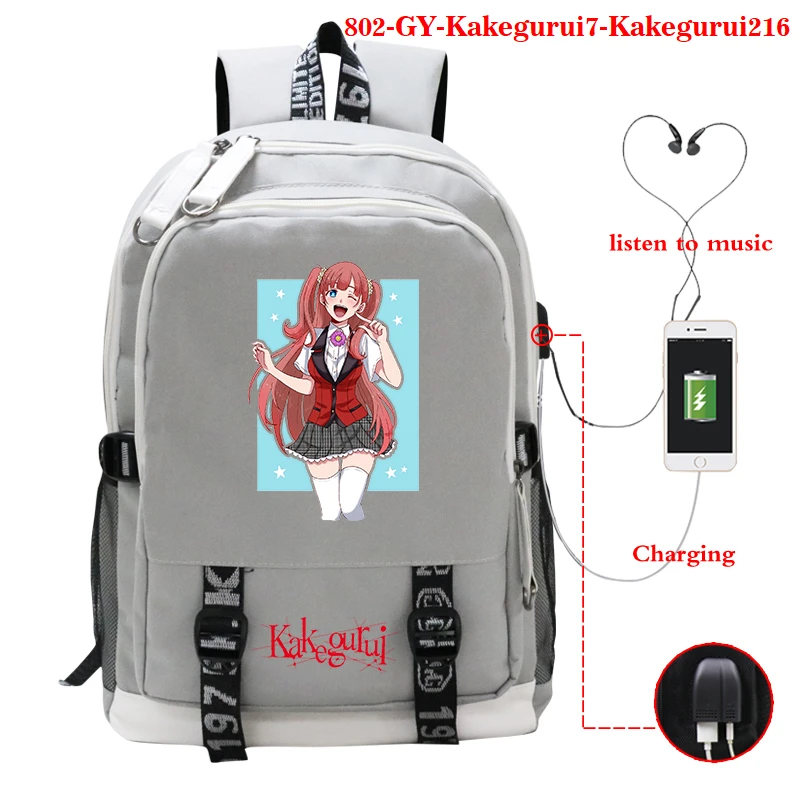

Anime Backpacks for School Teenagers Girls Kakegurui Backpack Usb Charging School Backpack Travel Student School Bag Sac A Dos