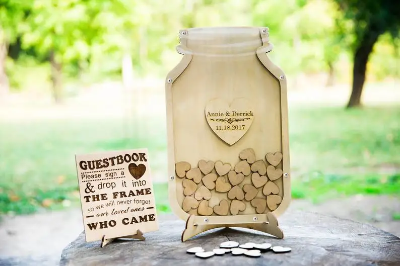 Антикварная книга для гостей прозрачная банка свадьбы заменитель гостевой книги