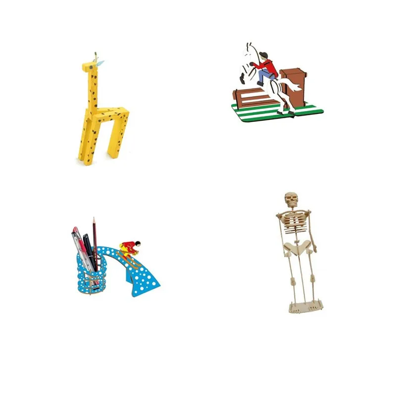 

DIY держатель для ручки для катания на лыжах, жираф, игрушка, модель, 3d Трехмерная деревянная головоломка, игрушки для строительства, деревянн...