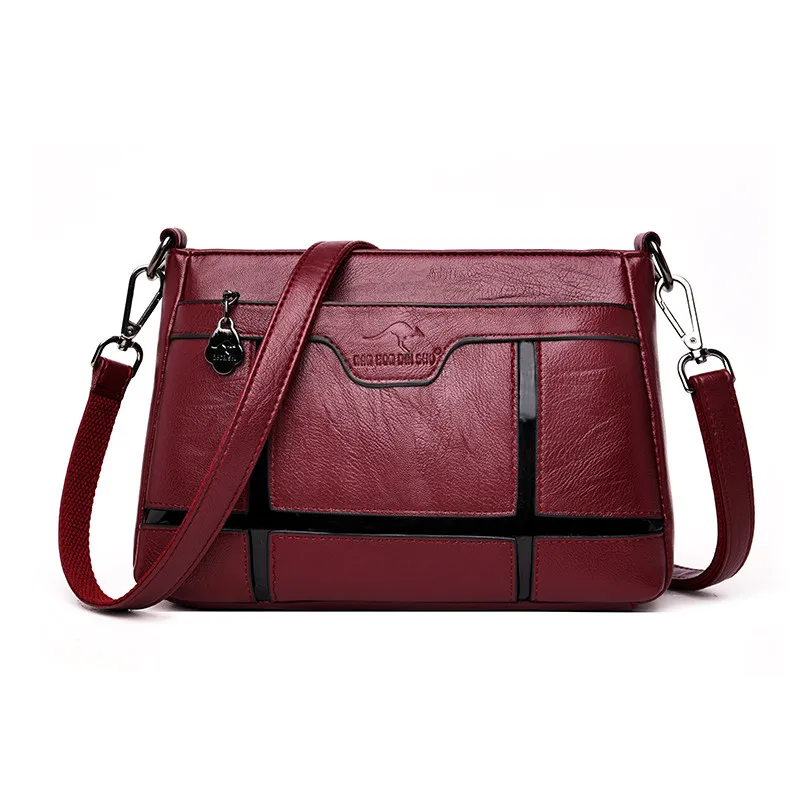 RED Женская сумка-почтальонка Женская Bolsa кожаные роскошные сумки женские сумки дизайнерские Sac основной дамские повседневные сумки на плечо для женщин - Цвет: RED
