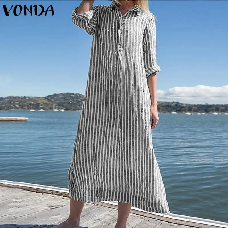 Винтажный пляжный сарафан большого размера одноцветные осенние летние макси