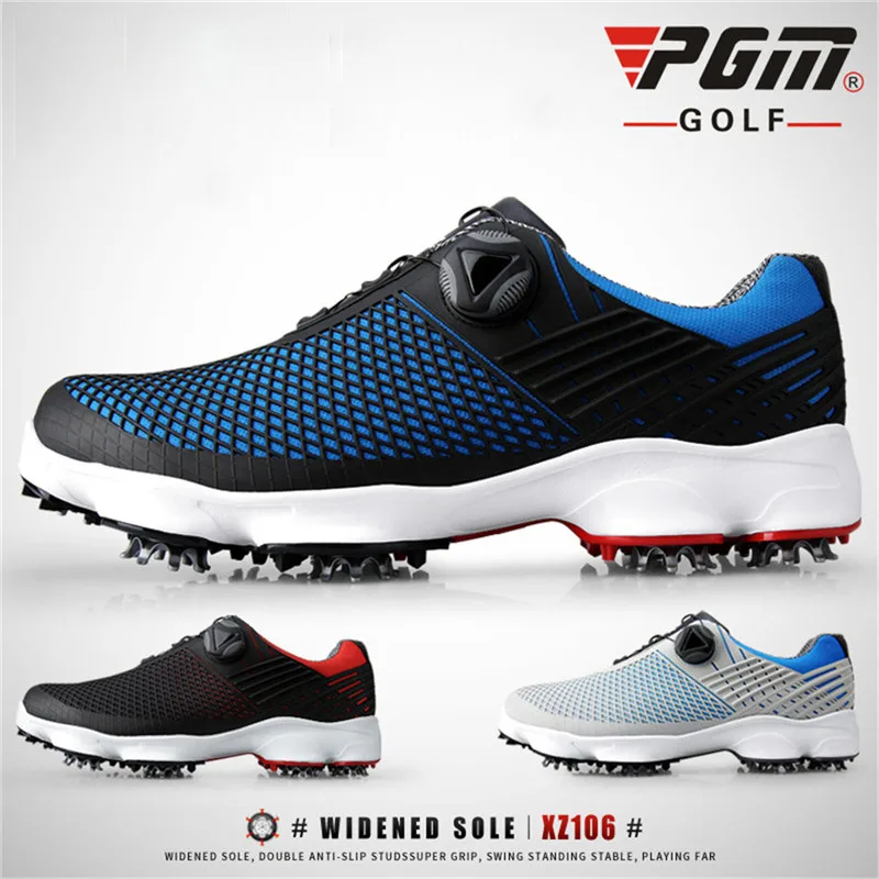 

PGM New Golf Shoes Men's Waterproof Breathable Antiskid Sneakers Male Rotating Shoelaces Sports Spiked Trainers Shoes XZ106