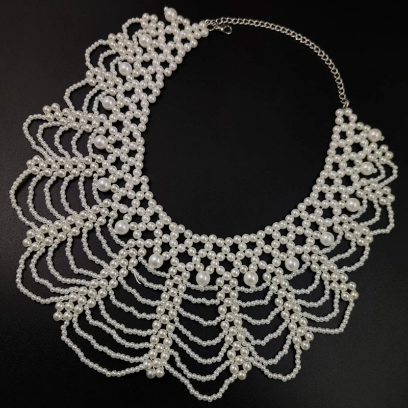 Свадебные туфли с жемчугом из бисера ожерелье нагрудник колье цветок украшения