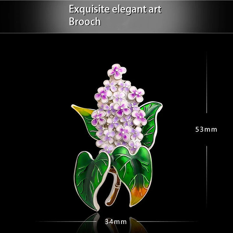 1 шт. эмалированные броши в виде сиреневого цветка Красивая весенняя женская
