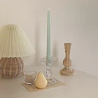 Стеклянный подсвечник для столовых свечей, современный подсвечник, цветная стеклянная ваза для цветов, подсвечник ручной работы