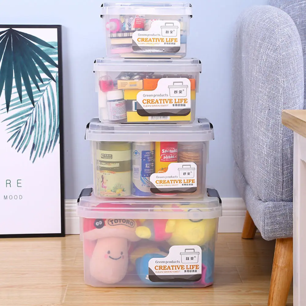 

1pc Children's Storage Box Cosmetic Case Handheld Box (Transparent)