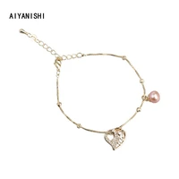 aiyanishi 18k gold filled pearl bracelets hearts bangles women natural freshwater pearls bracelets jewelry valentines day gifts
