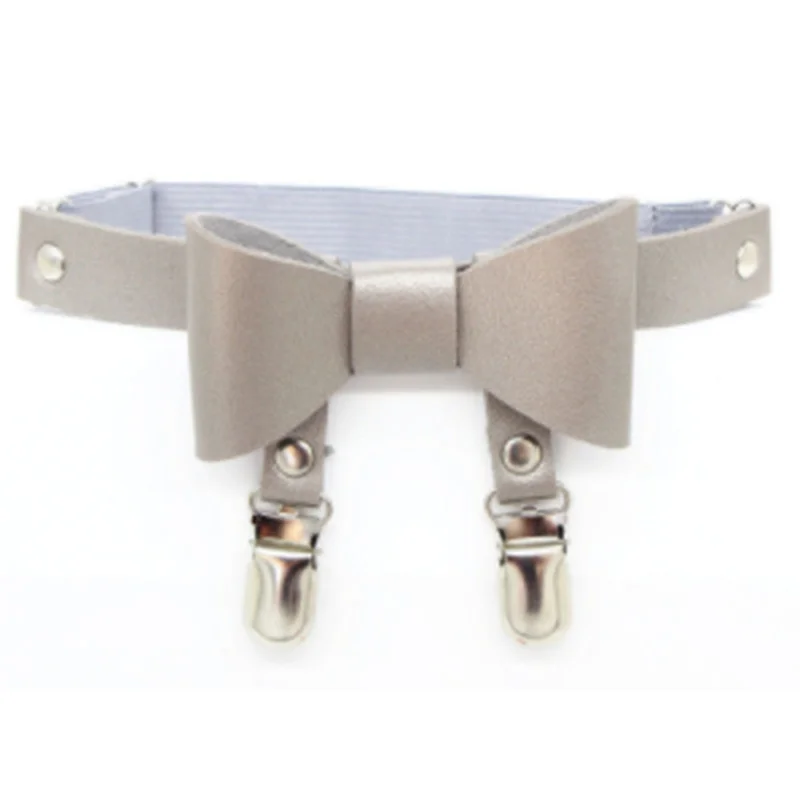 

Punk Garter Belt Hip Hop Butterfly Metal Double Duckbill Leather Stretch Anti Off Socks Harajuku Accessories Suspenders Harness