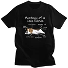 Мужские Анатомия Джек Рассел футболка с фотографией терьера хлопковая футболка с коротким рукавом летняя одежда для собак руководство Подарочная футболка свободного покроя одежда