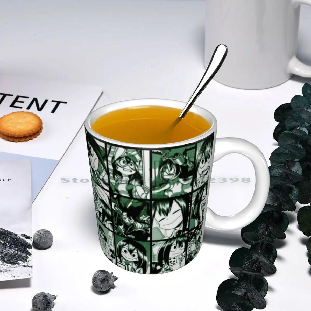 Керамические кружки Tsuyu Asui коллаж цветная версия кофейные чашки кружка для
