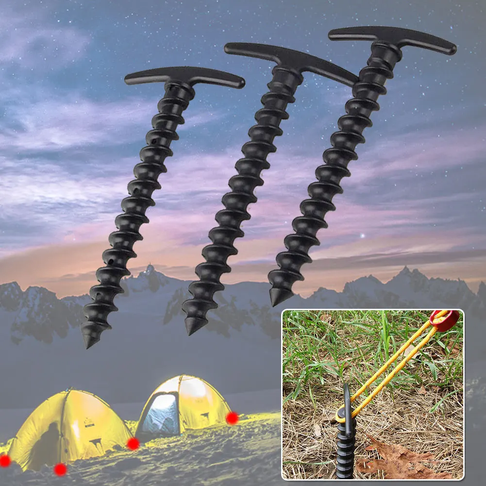 

5PCS Outdoor Plastic Tent Hook Stakes Camping Climbing Tents Accessories Ground Support Nails Peg Screw Anchor Shelter