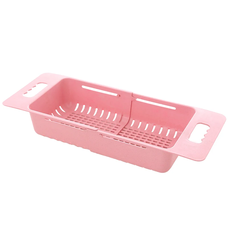 Plastic Retractable Drain Basket Multifunctional Fruit Vegetable Washing Drying Rack Over Sink Kitchen Storage | Дом и сад
