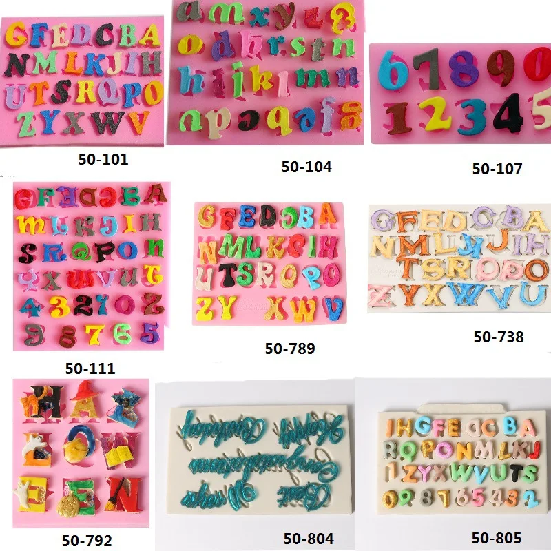 9 видов стилей 3D цифры буквы силиконовые формы DIY торт с глазурью Конфеты