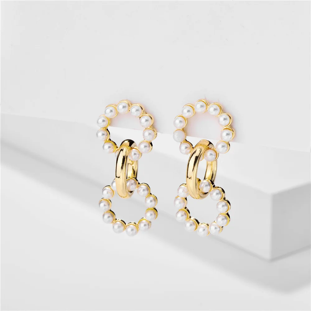 

E7241 ZWPON паве жемчужные круглые серьги для женщин модные брендовые дизайнерские бутиковые геометрические круглые серьги ювелирные изделия о...