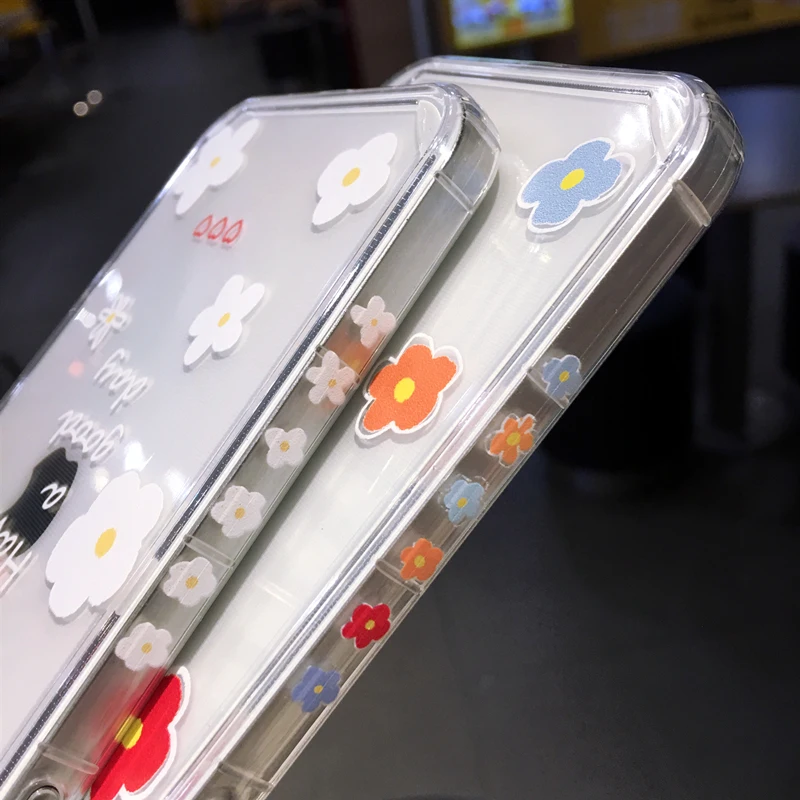 

Cute Fashion Flowers Clear lPhone Case For iPhone 11 Pro Max 12 Mini X XR 7 8 Plus SE 2020 Transparent Soft TPU Shockproof Cover
