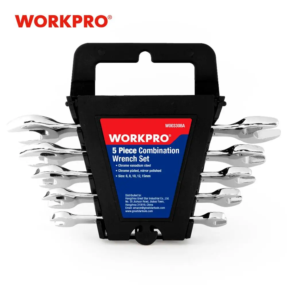 Набор метрических ключей WORKPRO 5 шт. комплект зеркальных двухсторонних гаечных