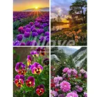 5D алмазная живопись сделай сам, цветок, натуральный дикий цветок, полноразмернаякруглая Алмазная вышивка крестиком, стразы, Декор для дома DF595