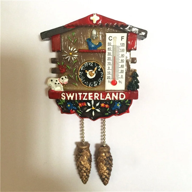 3D смолы часы Сова термометр холодильник магнит украшение дома|Магниты на