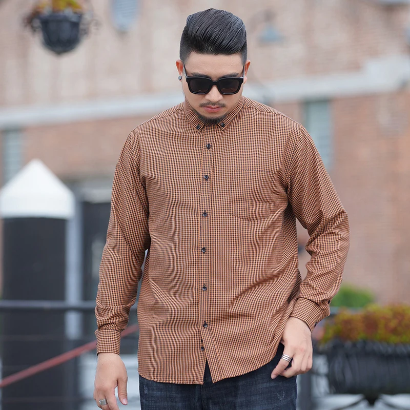 

Plus Size Cotton Plaid Casual Shirt Men Long Sleeved New Spring Business Big Large High Quality Fashion 5xl 6xl 7xl 8xl 9XL 10xl