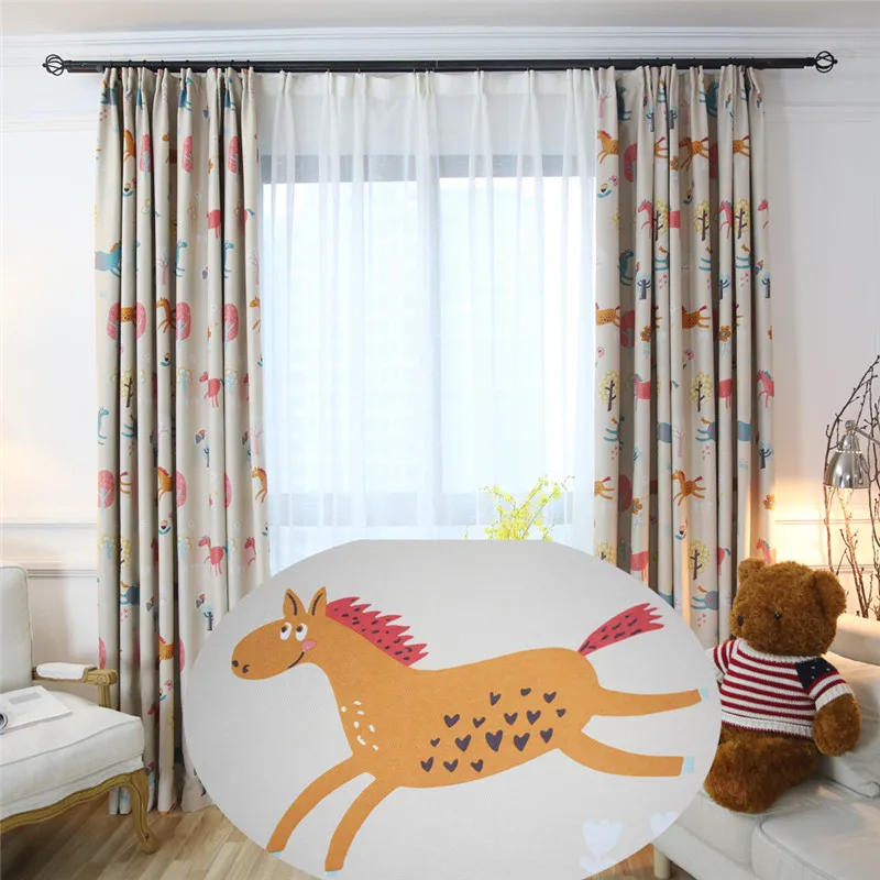 Детские светонепроницаемые шторы с принтом зоопарка для детской спальни