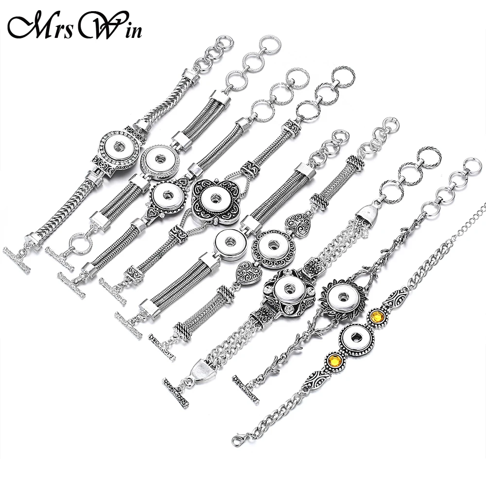 Новый 18 мм оснастки ювелирные изделия винтажные металлические кнопки браслет