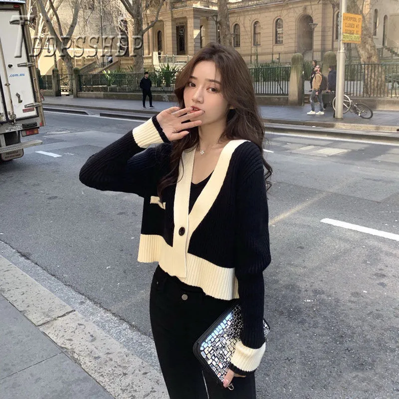 

2019 Early Autumn New Easy To Match Women Sweater Lazy Style Retro Cardigan Female Sweaters