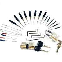locksmith hand tools supplies transparent practice padlock with broken key removing hooks tension tools lock pick set