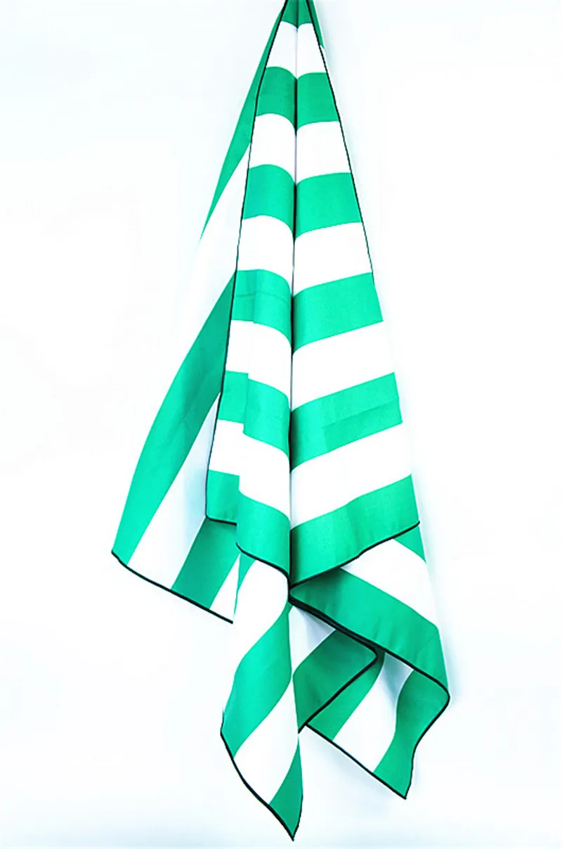 dark green towel 90*170 см купальное полотенце из микрофибры для женщин быстросохнущее Полосатое водопоглощающее Спортивное пляжное полотенце для купания 8 цветов - Цвет: dark green towel
