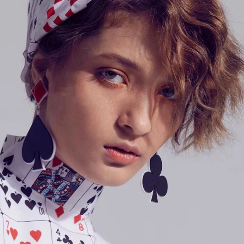 2021 серьги-подвески в виде игральных карт Aretes De Mujer висячие серьги для женщин