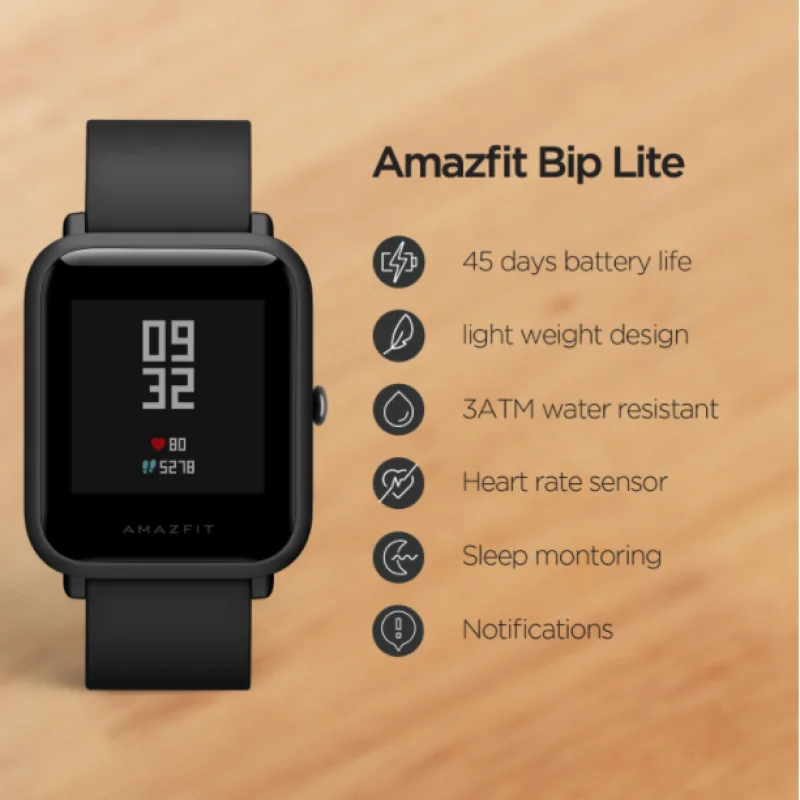 Amazfit Bip Lite Водонепроницаемые Смарт часы отслеживание сердечного ритма 45 дней Срок